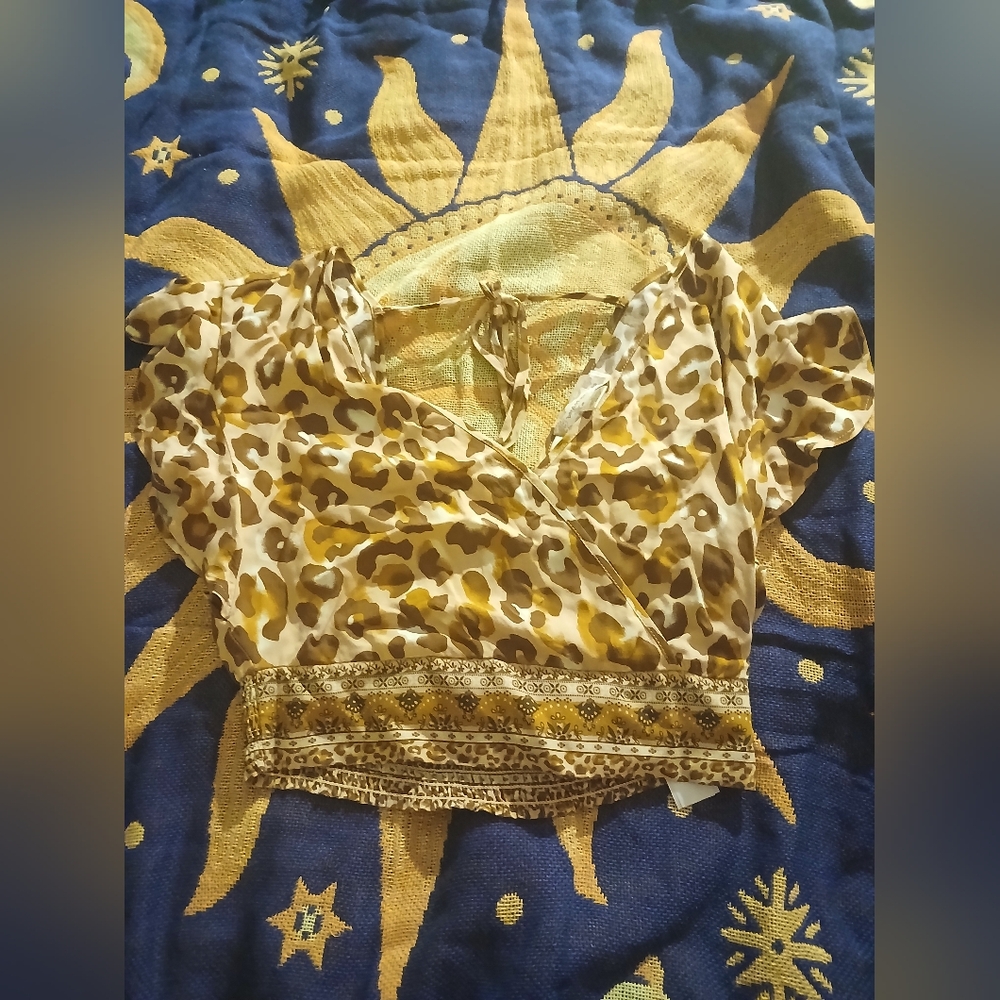 Band of Gypsies Leopard Print Boho Crop Top